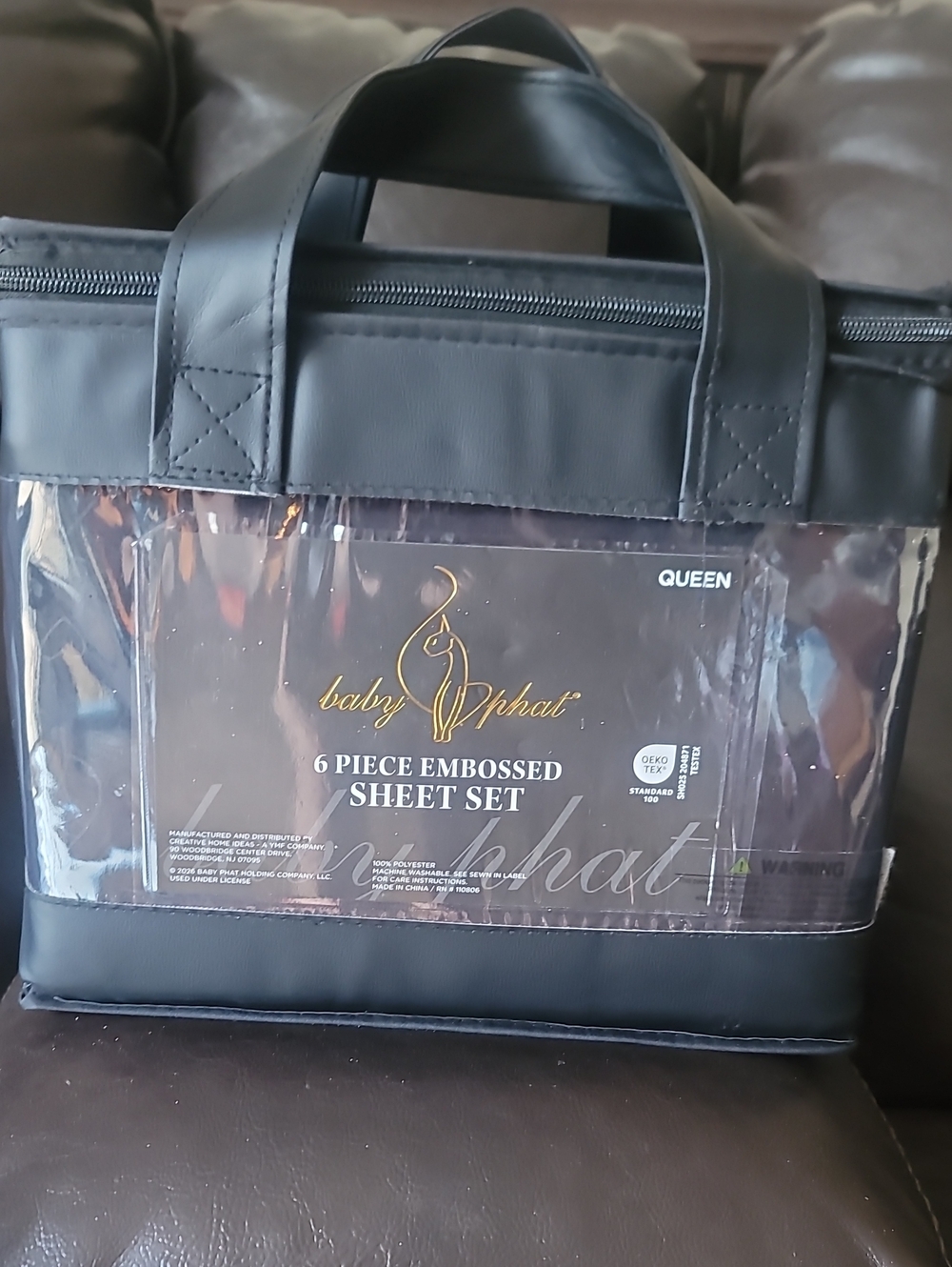 Baby Phat Black Toiletry/Travel Bag with Clear Front Panel